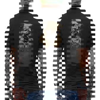 ポケット パグ 犬 メンズTシャツ バックプリント - Kawaiitshirt