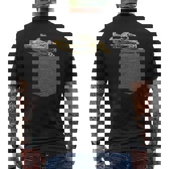 ポケットにワニ 愉快なアニマルデザイン メンズTシャツ バックプリント - Kawaiitshirt