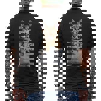 ポケットに入ったアビシニアン猫 メンズTシャツ バックプリント - Kawaiitshirt