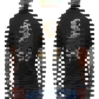 ポケットに入ったゴールデンレトリーバーの犬 ゴールデンパピー のぞき見 メンズTシャツ バックプリント - Kawaiitshirt