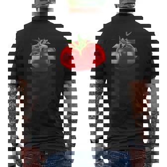 ポケットに入ったトマト、胸に面白いトマト。 メンズTシャツ バックプリント - Kawaiitshirt