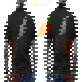 ポケットに入ったニンジン野菜、胸に面白いフルーツニンジン。 メンズTシャツ バックプリント - Kawaiitshirt