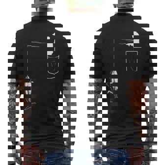 ポケットに入ったマグロ 魚釣り 面白い漁師 メンズTシャツ バックプリント - Kawaiitshirt