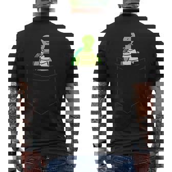 ポケットに入った亀 かわいいポケット ウミガメ メンズTシャツ バックプリント - Kawaiitshirt