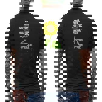 ポケットの中のひまわり ひまわり メンズTシャツ バックプリント - Kawaiitshirt