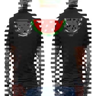 ポケットの中のスイカ かわいいポケットスイカ メンズTシャツ バックプリント - Kawaiitshirt