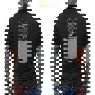 ポケットの中のフレンチブルドッグかわいいフレンチブルドッグオーナーギフト メンズTシャツ バックプリント - Kawaiitshirt