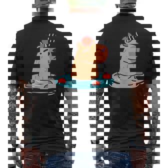 ポケットカピバラ 温泉に浸ける カピバラ メンズTシャツ バックプリント - Kawaiitshirt