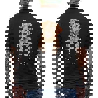 ポケットゴールデンレトリバー メンズTシャツ バックプリント - Kawaiitshirt