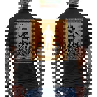 ポセイドン神 トライデント 古代ギリシャ 芸術 神話 ギリシャ神話 メンズTシャツ バックプリント - Kawaiitshirt