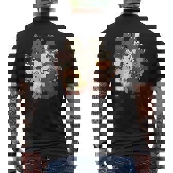 ポメラニアン ドッグ グループ かわいい ペット ブラック ホワイト チョコレート ポンポン メンズTシャツ バックプリント - Kawaiitshirt