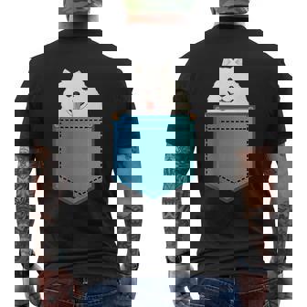 ポメラニアン 犬 胸ポケット ドイツ スピッツ メンズTシャツ バックプリント - Kawaiitshirt