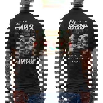 ポーカーをする犬 ビション・フリーゼ ビション・フリーゼの犬種 メンズTシャツ バックプリント - Kawaiitshirt