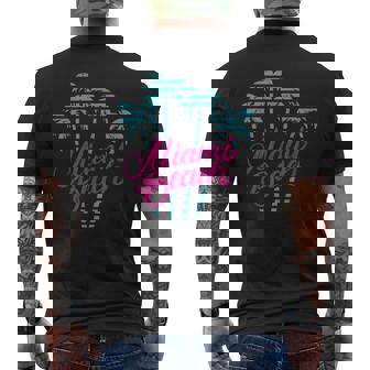 マイアミビーチのバケーションのお土産 80´Sマイアミビーチ メンズTシャツ バックプリント - Kawaiitshirt