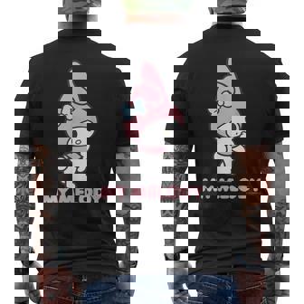 マイメロディ Usデザイン ふりむき メンズTシャツ バックプリント - Kawaiitshirt