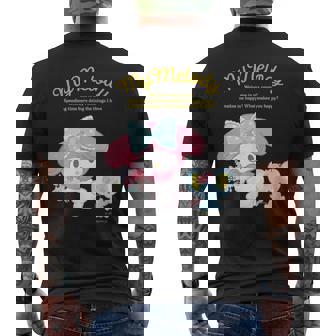 マイメロディ ハピネスマイルーム メンズTシャツ バックプリント - Kawaiitshirt