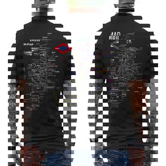 マドリード スペイン メトロ 地下鉄 電車地図 ギフト メンズTシャツ バックプリント - Kawaiitshirt