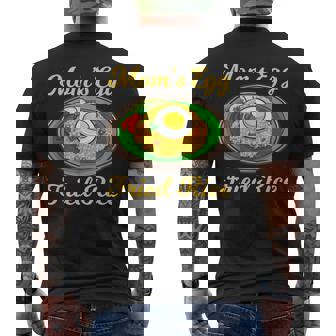 ママの卵 チャーハン目玉焼き メンズTシャツ バックプリント - Kawaiitshirt