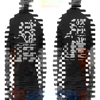 マラソンランナー Run For Your Life ランニング メンズTシャツ バックプリント - Kawaiitshirt