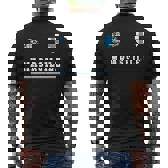 マルセイユ スポーツサッカージャージ フラッグ フットボール メンズTシャツ バックプリント - Kawaiitshirt