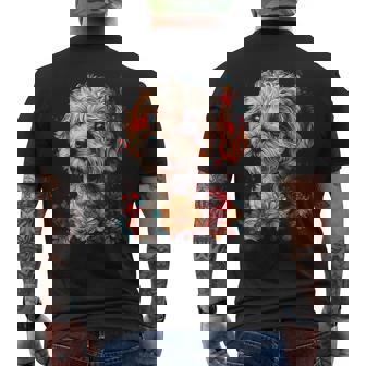 マルチプー犬 グラフィック ペット イラスト マルチプー メンズTシャツ バックプリント - Kawaiitshirt