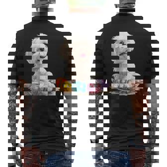 マルチーズ 犬 犬種 ハッピーイースター メンズ レディース キッズ メンズTシャツ バックプリント - Kawaiitshirt