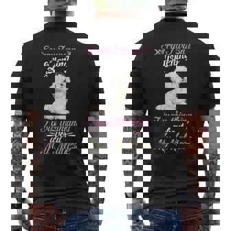 マルチーズすみません、マルチーズ犬の飼い主マルチプーの話を聞いていませんでした メンズTシャツ バックプリント - Kawaiitshirt