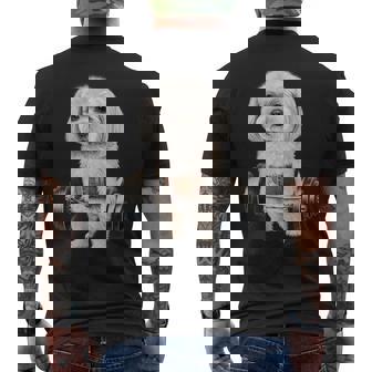 マルチーズドッグ筋トレ バーベルシュラッグバー フィットネス メンズTシャツ バックプリント - Kawaiitshirt