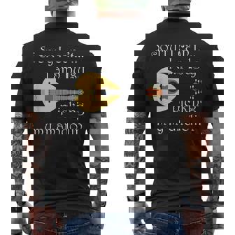 マンドリンピッキング ミュージシャン 音符 フォークミュージック メンズTシャツ バックプリント - Kawaiitshirt