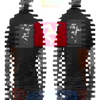 マン島の旗、マンクスの旗、トリスケリオン。ティンウォルドの日に。 メンズTシャツ バックプリント - Kawaiitshirt