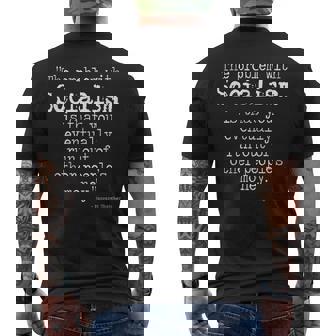 マーガレット・サッチャー 引用 The Problem Withocialism メンズTシャツ バックプリント - Kawaiitshirt