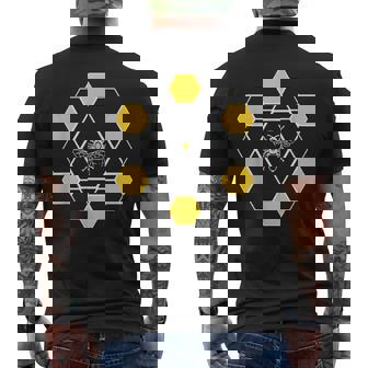 ミツバチユーモア六角形ナチュラルスタイル メンズTシャツ バックプリント - Kawaiitshirt