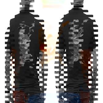 ミーアキャットギター メンズTシャツ バックプリント - Kawaiitshirt