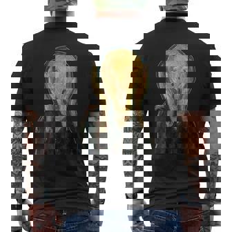 ムンクの叫び《切り抜き》【世界の名画】エドヴァルド・ムンク Munch 美術館アート メンズTシャツ バックプリント - Kawaiitshirt