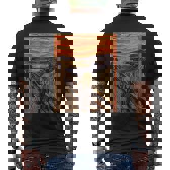 ムンクの叫び【世界の名画】エドヴァルド・ムンク Edvard Munch 美術館アート メンズTシャツ バックプリント - Kawaiitshirt