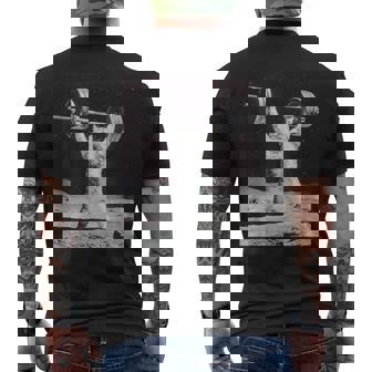 ムーンキャット 筋トレ 猫 フィットネス ジム ウェイトリフティング トレーニング 面白い猫 おもしろ メンズTシャツ バックプリント - Kawaiitshirt