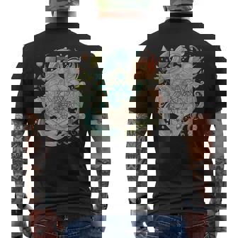 メタトロンキューブと自然の要素 火、土、水、風 メンズTシャツ バックプリント - Kawaiitshirt