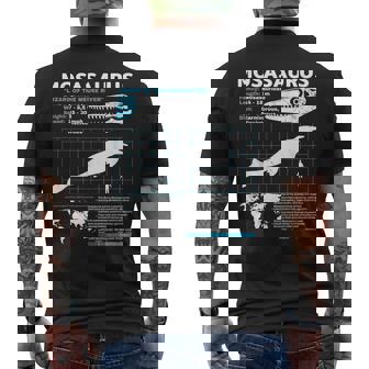 モササウルスファクトシート恐竜科学ファクトシート メンズTシャツ バックプリント - Kawaiitshirt