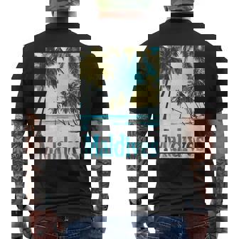 モルディブ島 ビーチ 熱帯風景 旅行 お土産 メンズTシャツ バックプリント - Kawaiitshirt