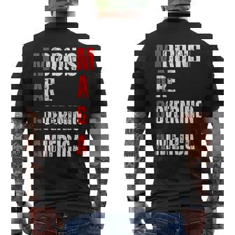 モロンはアメリカを支配している政治的ユーモアの自由のスピーチ メンズTシャツ バックプリント - Kawaiitshirt