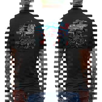 モンスタートラック 幼児用 キッズ アメリカ国旗 モンスタートラック メンズTシャツ バックプリント - Kawaiitshirt