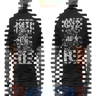 モンスタートラックルールジャムモンスタートラックボーイズ メンズTシャツ バックプリント - Kawaiitshirt