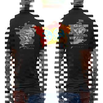 モンテッソーリ大陸の地図 メンズTシャツ バックプリント - Kawaiitshirt