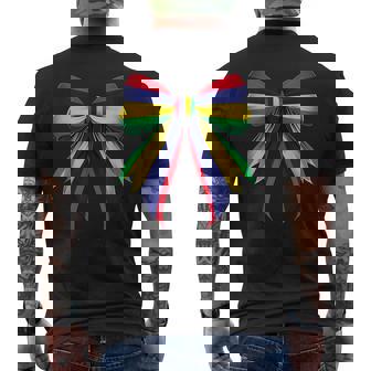 モーリシャス国旗 モーリシャスのプライド コケットリボン メンズTシャツ バックプリント - Kawaiitshirt