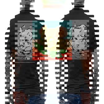 ヤマネ かわいい緑の葉 大きな目 愛らしい甘い動物 メンズTシャツ バックプリント - Kawaiitshirt