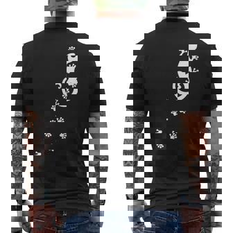 ヤモリ、トカゲ、サンショウウオ、爬虫類、動物、幸運、運勢、 足跡、足 メンズTシャツ バックプリント - Kawaiitshirt