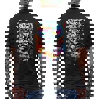 ユキヒョウ パンサー 大型ネコ科動物 ユキヒョウ メンズTシャツ バックプリント - Kawaiitshirt