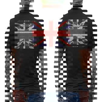 ユニオンジャック ヴィンテージ 英国国旗 ブリティッシュレトロフラッグ メンズTシャツ バックプリント - Kawaiitshirt