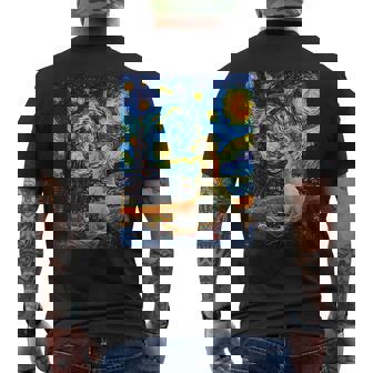 ユニコーン恋人のためのユニコーン恋人のスターリーナイトヴァンゴッホ メンズTシャツ バックプリント - Kawaiitshirt