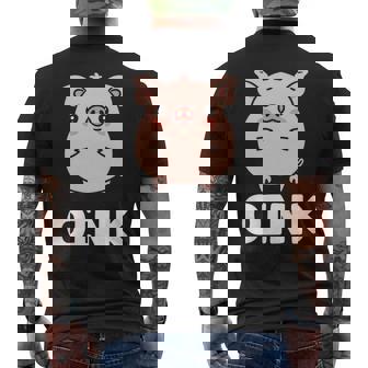 ユーモア豚 ミニマリスト かわいい 面白い豚 長袖tシャツ メンズTシャツ バックプリント - Kawaiitshirt